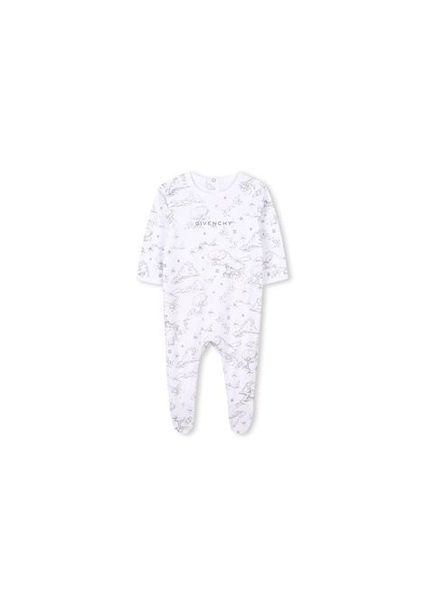 Sleepsuit, Bib and Cap Set With Print GIVENCHY KIDS | H30613M01